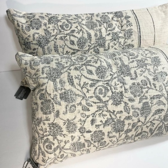 2 Studio McGee Threshold Floral Lumbar Pillows - Picture 2 of 6